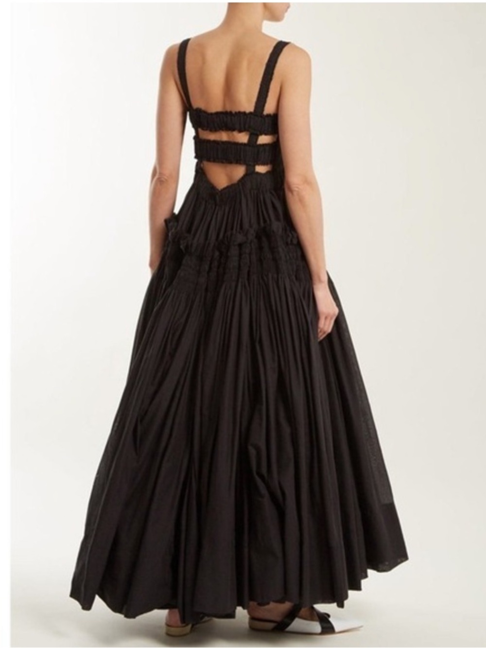 Commense Black Maxi Dress
Smocked Bodice Sleeveless Tiered
Long Dress size XS